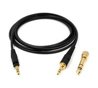 Earmax Cable OFC de alta pureza 5N compatible con auriculares Technics EAH-DJ1200 y adaptador chapado en oro de 6,35 mm más enchufe de 3,5 mm, calidad de sonido HiFi (500 cm)