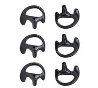 Earmold - Tapón de repuesto para auriculares Motorola Kenwood Walkie Talkie de dos vías, radio acústica, tubo de bobina, color negro, 3 pares