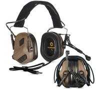 EARMOR M32 PLUS - Auriculares tácticos para caza y tiro, versión 2024, con micrófono, amplificación de sonido, chaqueta Nato TP120, coyote