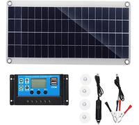 Earnmore 300W Kit Panel Solar Portátil, Panel Solar Flexible Cargador Solar monocristalino para la energía Solar al Aire Libre, embarcaciones, Camping, caravanas o autocaravanas-60a Controller