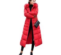 Earnmore Abrigos Mujer Chaquetas de Pluma Largo Acolchado Chaqueta con Capucha Casual Parka Slim Fit Abrigos de Invierno Largas Abrigos de Plumas para Mujer