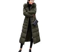 Earnmore Abrigos Mujer Chaquetas de Pluma Largo Acolchado Chaqueta con Capucha Casual Parka Slim Fit Abrigos de Invierno Largas Abrigos de Plumas para Mujer