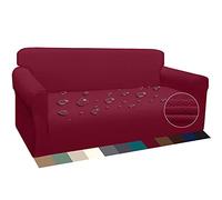 Earnmore Funda de Sofá Súper Gruesa Fundas para Sofá Impermeables 4 Plazas Protector de Sofá Antideslizante(4 Plaza,Rojo Vino)