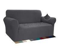 Earnmore Funda elástica Impermeable para sofá de 2 plazas, diseño Elegante, Antideslizante, Resistente a los arañazos, con Espuma Antideslizante (2 plazas, Gris)