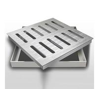 Earnmore Rejilla de Drenaje de Acero Inoxidable 304 con Marco,Rejilla de Rejillas de alcantarillado cuadradas,Colador de Drenaje de Piso de Garaje, Lavabo de Drenaje de canalón de jardín