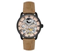 Earnshaw - Reloj analógico automático para Hombre, Correa de Piel auténtica, ES-8006-0G, Beige, clásico, Beige, Clásico