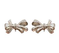 Earphone Decoration Jewelry - Elegant Bow Shaped Rhinestone Clip, Fashionable Lightweight Design, Secure Attachment, Comfortable Wear | Clip On Headphone Accessory for Outdoor School Business Trip Dai