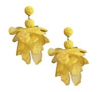 Earrings - 9x5cm Flower Earrings DropEarrings for Women | Chiffon Tassel Floral Pendant Zinc Alloy Lightweight Bohemian Beach Vacation Summer Fashion Jewelry Gift