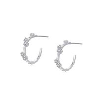 Earrings For Women Large, Ohrringe Silber Hochzeit Geometrisch mit Zirkonia 925 Silber