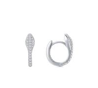 Earrings For Women, Ohrringe Creolen Silber Schlange mit Rundschliff Weiß Zirkonia 925 Silber