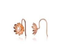 Earrings for Women, S925 Sen Literary Daisy Flower Ear Hook Delicate Lady Small Pearl Earring Woman