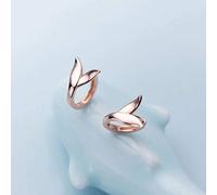Earrings for Women, White Mushroom Buckle S925 Korean Female Mori Fashion Mermaid Tail Earring Temperament