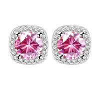 Earrings Studs CZ Stud Earrings 10MM Square Round Teardrop Heart Stud For Women Pen Suministros Pinzas Joyería, talla única, Plástico, Sin piedra preciosa