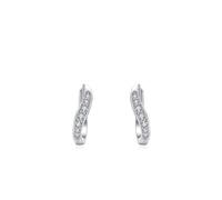 Earrings Women, Creolen Silber Klein Geometrisch mit Zirkonia 925 Silber Geschenk Beste Freundin
