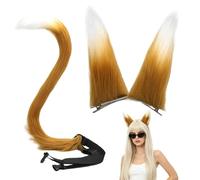 Ears and Tail | Cute Soft Plush Furry Decoration | Ears Headband and Tail Set | for Womden Men Female Male Adults Kids Halloween Party Indoor Inside Outdoor