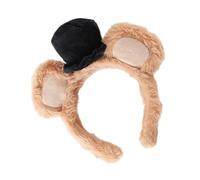 Ears Headband - Brown Adorable Makeup Headwear | Bear Ears Plush Headbands for Halloween, Carnival, Convention, Performance, Dress Up, Cosplay or Everyday Wear