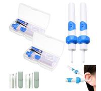 Earsavvy Ear Wax Removal Tool, Ear Vacuum Wax Remover, Cordless Electric Suction Cleaner for Earwax, Gentle Powerful Vacuum with 2 Soft Silicone Heads & Ear-digging spoon set (2 Sets)
