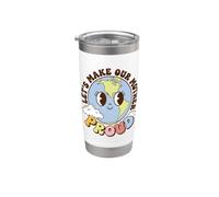 Earth Day Environmental Awareness Let's Make Our World Proud Vaso térmico de acero inoxidable de doble pared