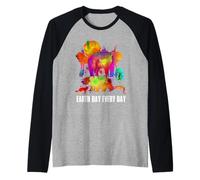 Earth Day Every Day Watercolor Animals Lovers Earth Day Camiseta Manga Raglan