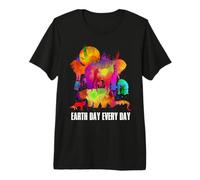 Earth Day Every Day Watercolor Animals Lovers Earth Day Camiseta Premium