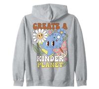 Earth Day Kindness Create A Kinder Planet Positive Message Sudadera con Capucha