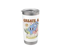 Earth Day Kindness Create A Kinder Planet Positive Message Vaso térmico de acero inoxidable de doble pared