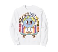 Earth Day Skateboard Peace Sign Environmental Retro Sudadera
