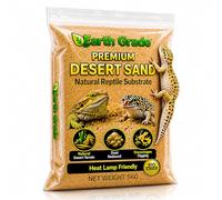 Earth Grade Arena del desierto de 5 kg - Sustrato natural para reptiles para dragones barbudos, gecos y lagartos, reduce el polvo, seguro para lámpara de calor, fomenta la excavación natural y la