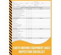 Earth Moving Equipment Daily Inspection Checklist: Pre-Operation Safety & Maintenance Record for Earth Moving Equipment.