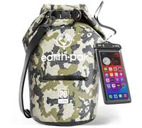 Earth Pak - Bolsa Impermeable con Funda Impermeable para teléfono móvil - Mantiene el Equipo seco para Kayak, Playa, Deportes, Rafting, Acampada, Senderismo y Pesca (Camuflaje, 20L)