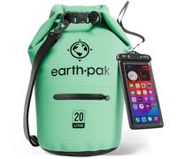Earth Pak - Bolsa Impermeable con Funda Impermeable para teléfono móvil - Mantiene el Equipo seco para Kayak, Playa, Deportes, Rafting, Acampada, Senderismo y Pesca (Aguamarina, 20L)