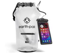 Earth Pak - Bolsa Impermeable con Funda Impermeable para teléfono móvil - Mantiene el Equipo seco para Kayak, Playa, Deportes, Rafting, Acampada, Senderismo y Pesca (Transparente, 10L)