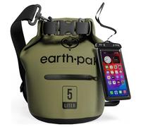 Earth Pak - Bolsa Impermeable con Funda Impermeable para teléfono móvil - Mantiene el Equipo seco para Kayak, Playa, Deportes, Rafting, Acampada, Senderismo y Pesca (Verde, 5L)