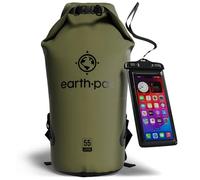 Earth Pak - Bolsa Impermeable con Funda Impermeable para teléfono móvil - Mantiene el Equipo seco para Kayak, Playa, Deportes, Rafting, Acampada, Senderismo y Pesca (Verde, 55L)