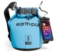 Earth Pak Bolsa Seca Impermeable de Serie Torrent para Kayak, canotaje, Senderismo, Camping y Pesca con Estuche para teléfono a Prueba de Agua (Celeste, 5L)
