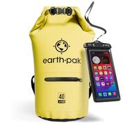 Earth Pak Bolsa Seca Impermeable de Serie Torrent para Kayak, canotaje, Senderismo, Camping y Pesca con Estuche para teléfono a Prueba de Agua 40L Amarillo