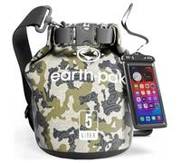 Earth Pak Bolsa Seca Impermeable de Serie Torrent para Kayak, canotaje, Senderismo, Camping y Pesca con Estuche para teléfono a Prueba de Agua (Camuflaje, 5L)