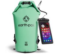 Earth Pak Bolsa Seca Impermeable de Serie Torrent para Kayak, canotaje, Senderismo, Camping y Pesca con Estuche para teléfono a Prueba de Agua (Aguamarina, 55L)