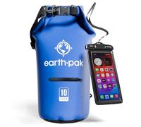 Earth Pak Bolsa Seca Impermeable de Serie Torrent para Kayak, canotaje, Senderismo, Camping y Pesca con Estuche para teléfono a Prueba de Agua (Azul, 10L)