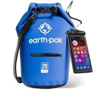 Earth Pak Bolsa Seca Impermeable de Serie Torrent para Kayak, canotaje, Senderismo, Camping y Pesca con Estuche para teléfono a Prueba de Agua (Azul, 20L)