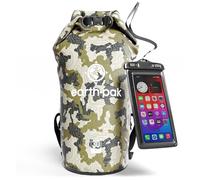 Earth Pak Bolsa Seca Impermeable de Serie Torrent para Kayak, canotaje, Senderismo, Camping y Pesca con Estuche para teléfono a Prueba de Agua (Camuflaje, 30L)