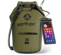Earth Pak Bolsa Seca Impermeable de Serie Torrent para Kayak, canotaje, Senderismo, Camping y Pesca con Estuche para teléfono a Prueba de Agua (Verde, 20L)