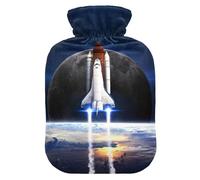 Earth Planet Space - Bolsa de agua caliente con tapa, 1 litro, a prueba de fugas, para calentador de manos, pies, cuello, hombros, espalda, alivio del dolor muscular, compresa fría