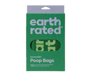 Earth Rated Easy Tie Lavanda Bolsas con asas para heces de perro