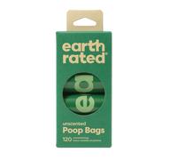 Earth Rated Bolsas para heces de perro, para mascotas a prueba de fugas y extragruesas, aptas para perros de cualquier tamaño, Rollos de recarga, sin aroma, 120 unidades