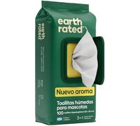 Earth Rated Toallitas 3 en 1 Té Blanco Albahaca, Perros y Gatos, 100 uds | Toallitas húmedas para mascotas