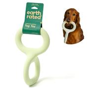 Earth Rated Tug of War - Juguete Interactivo para Perros Adultos y Cachorros, Agarre ergonómico, Goma Natural, Grande, Verde