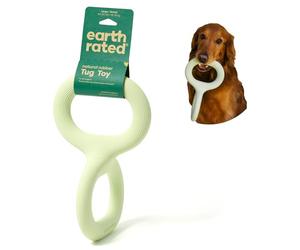 Earth Rated Tug of War - Juguete Interactivo para Perros Adultos y Cachorros, Agarre ergonómico, Goma Natural, Grande, Verde