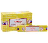 EARTH Satya Super Hit - Varillas de incienso de vainilla 15 GMS (paquete de 12) Agarbatti perfumada india enrollada a mano, perfecta para adoraci n, relajaci n, medicaci n.