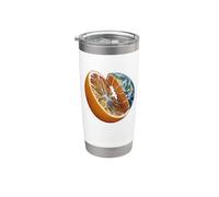 Earth Slice Orange Astronomy Planet Science Astronomer Vaso térmico de acero inoxidable de doble pared